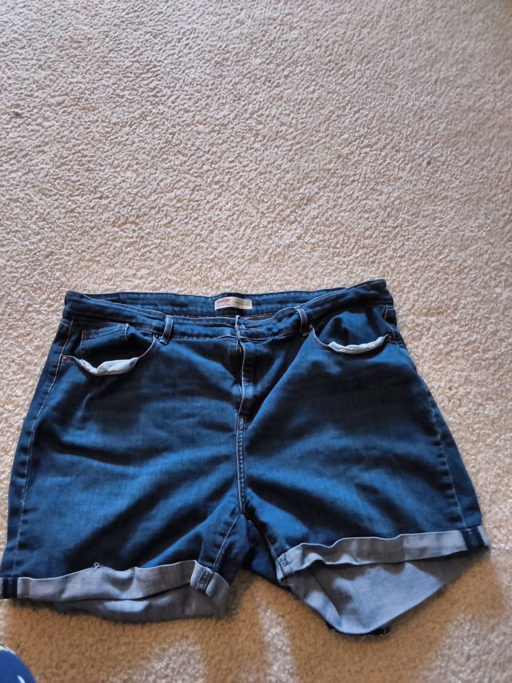Levi's Dark Blue Cuffed Denim Shorts